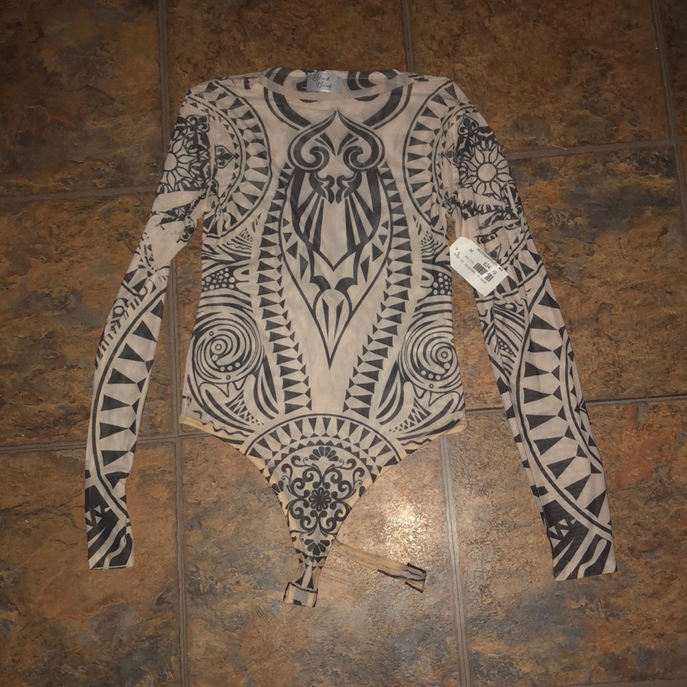 NWT mesh tribal bodysuit Necessary Clothing